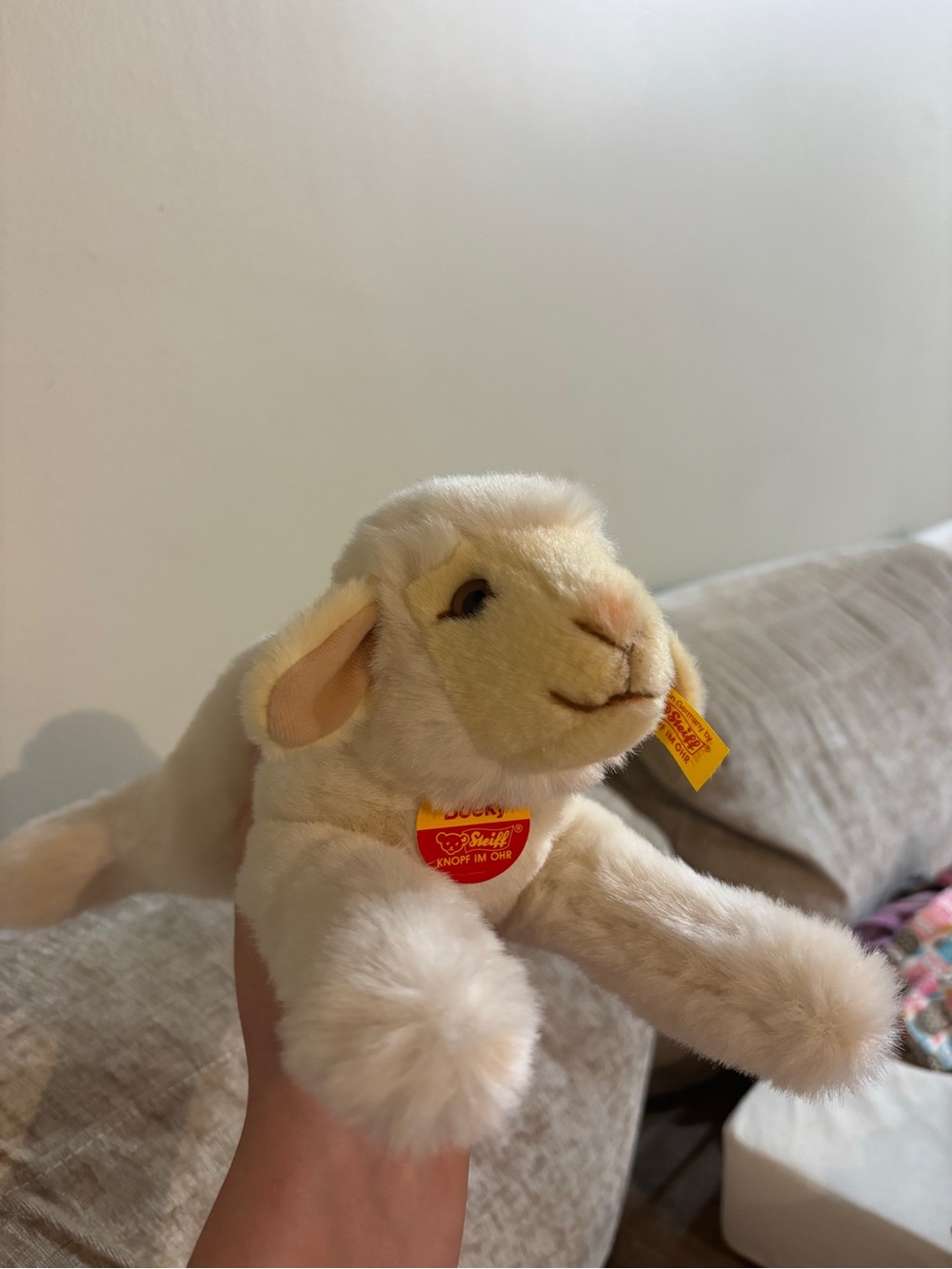 Vintage 2003 Steiff Boeky Lamb Sheep #082481 28cm Made in Germany Button Ear